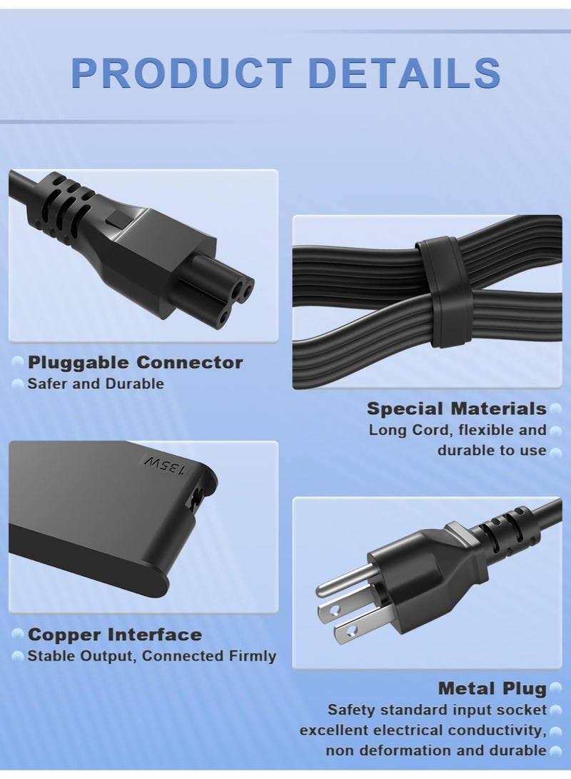 Max Power 135W USB-C Charger Compatible with Lenovo ThinkPad Z16 P16s L16 L15 E16 E15 T16 T15 Yoga Slim/Pro 7 9, IdeaPad Pro 5 Legion Y740S Laptop Replacement Adapter ADL135YSDC3A 4X21H27800 - Image 2